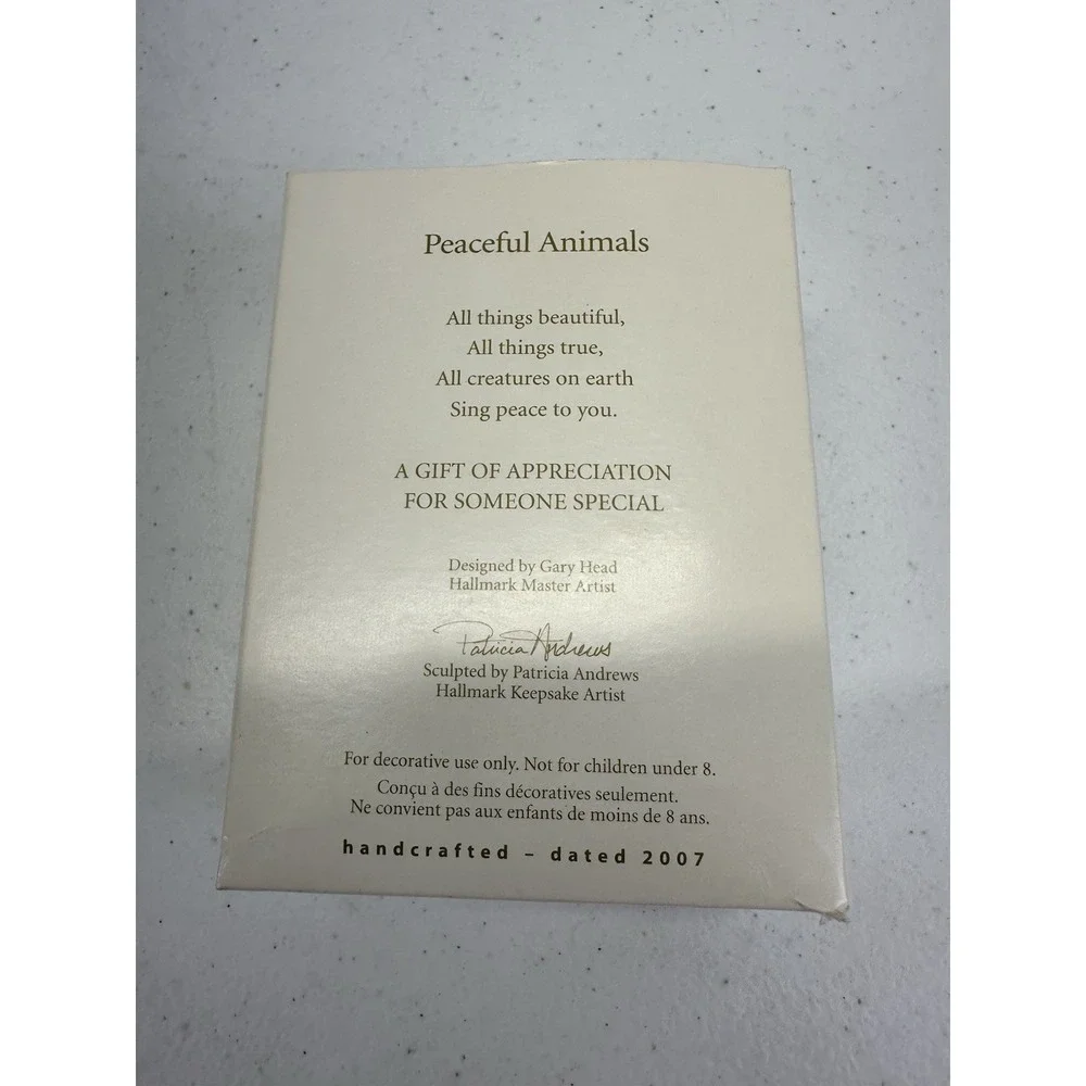 2007 Hallmark Peaceful Animals VIP Exclusive Gift Ornament NEW